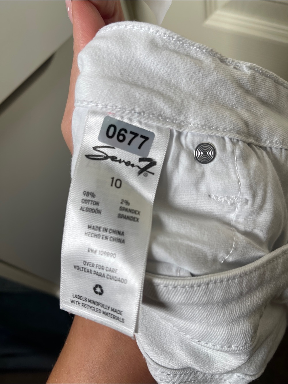 Seven7 White Denim Frayed Hem Shorts - Picture 6 of 6